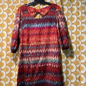 Lily Rose Red purple yellow blue print dress